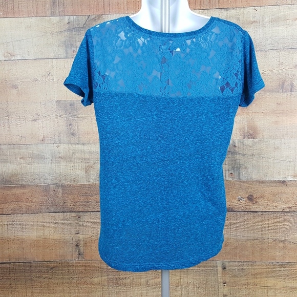 Real Super Dry Top Blouse Women's Size S Blue Lace - Picture 3 of 4